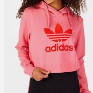 Adidas Cropped Pink Hoodie